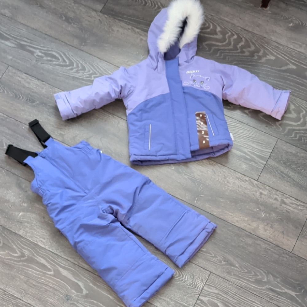 NEW Kid Purple Winter Jacket and Snow Pants Set